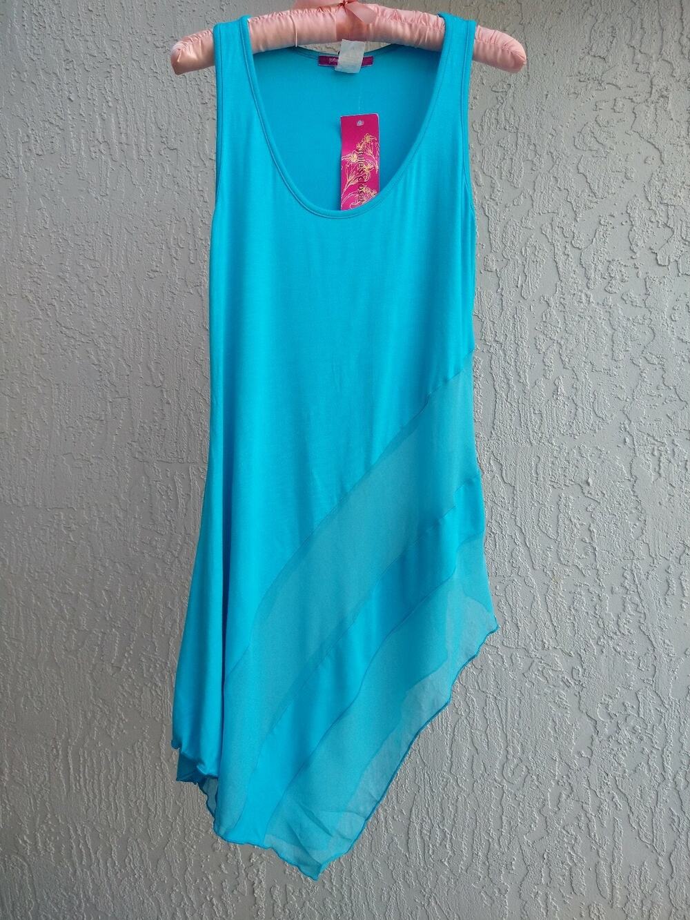 NWT Julie’s Closet Blue Sleeveless Blouse Tunic Tank Top Size Medium